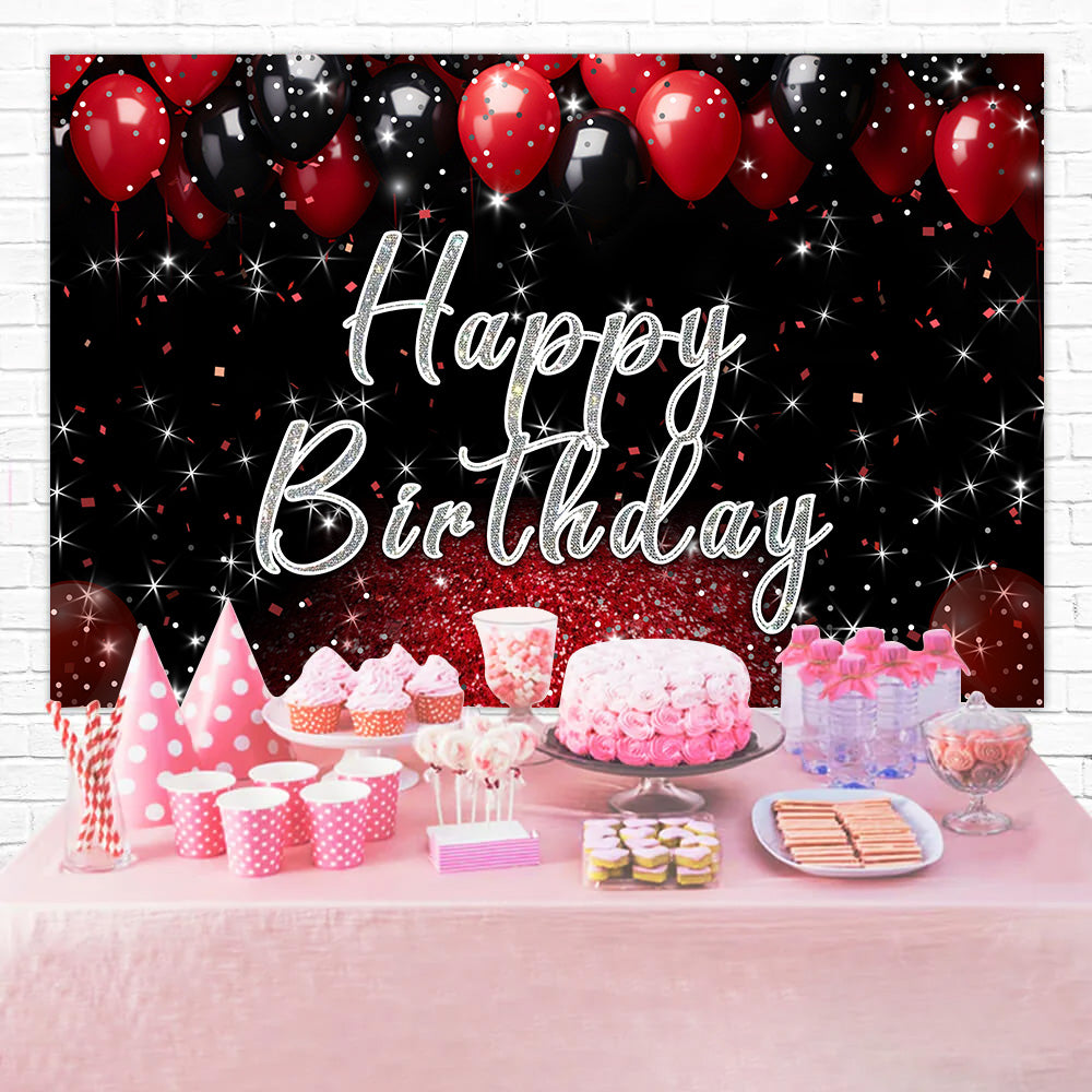 Personalisierte Geburtstag Backdrops Luxuriös Glitzernde Ballon Backdrop RR12-36