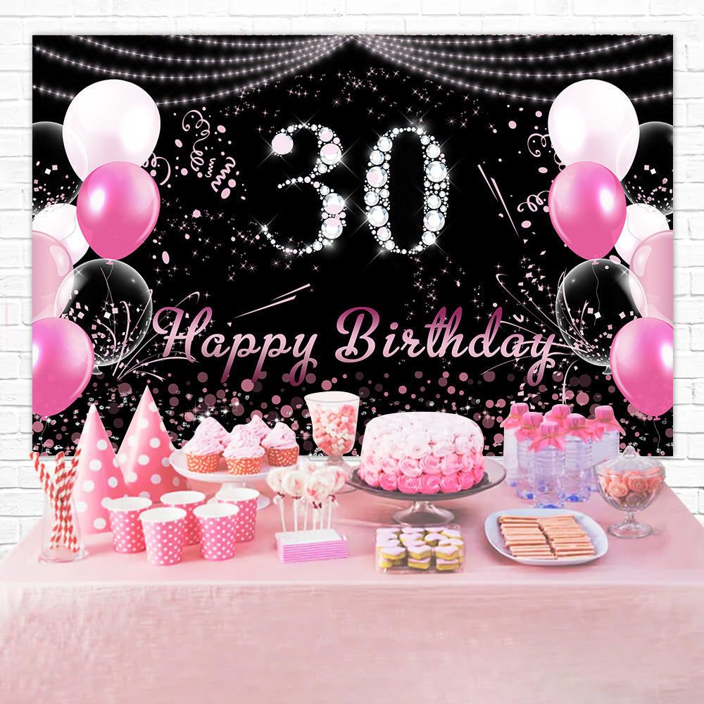 Individueller Hintergrund für Geburtstag Rosa Diamant funkelnde 30. Geburtstag Hintergrund RR12-37