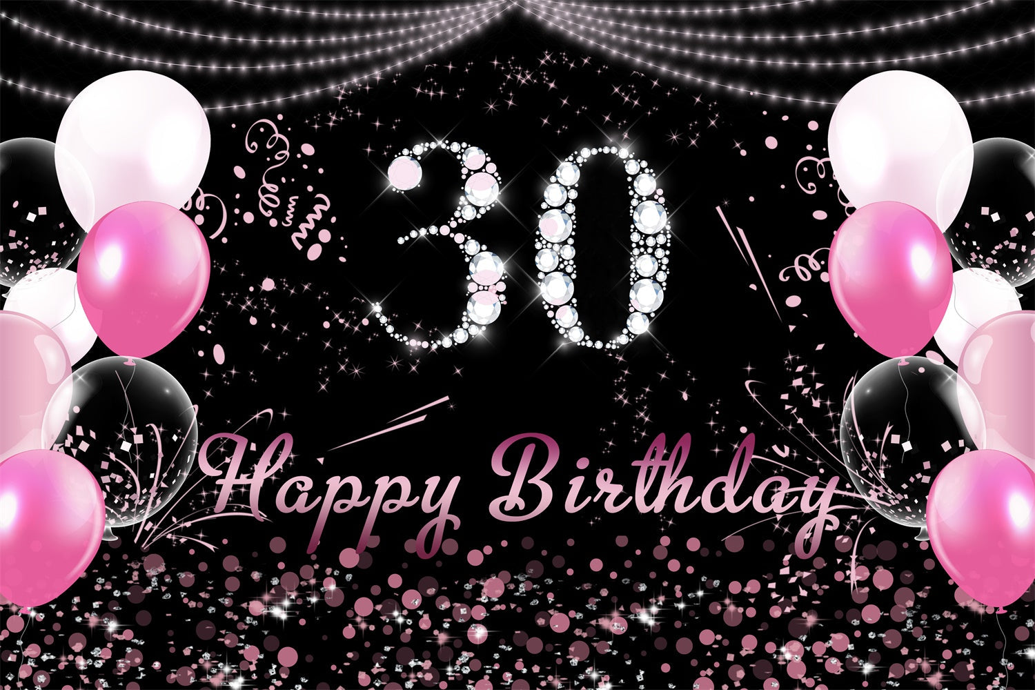 Individueller Hintergrund für Geburtstag Rosa Diamant funkelnde 30. Geburtstag Hintergrund RR12-37