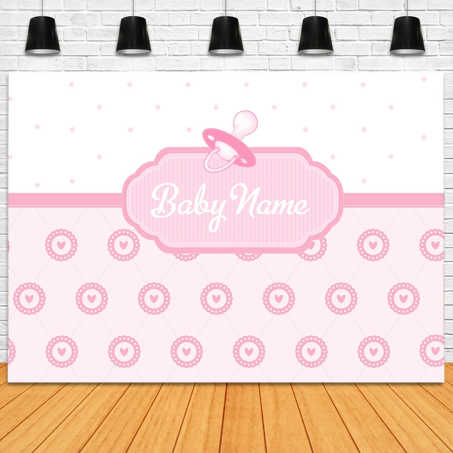 Individuelle Name Geburtstag Backdrop Rosa Baby Thema Backdrop RR12-90