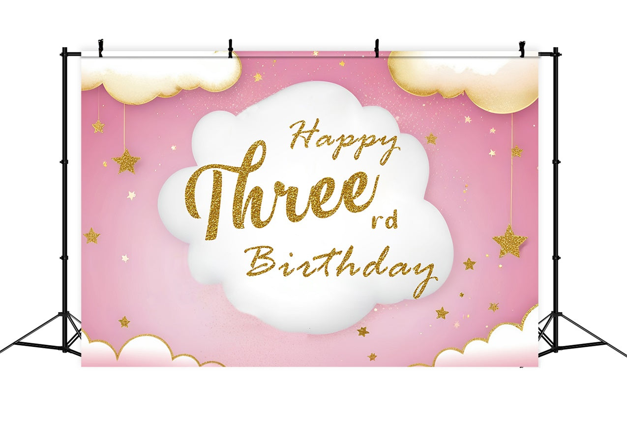 Custom Made Birthday Backdrops Funkelnde Wolkensterne Backdrop RR12-95