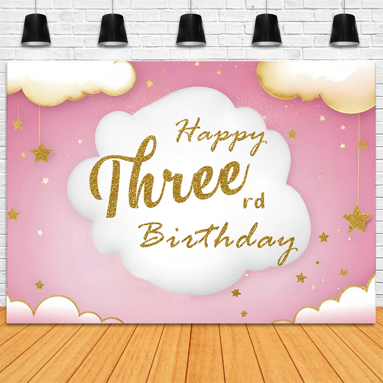 Custom Made Birthday Backdrops Funkelnde Wolkensterne Backdrop RR12-95