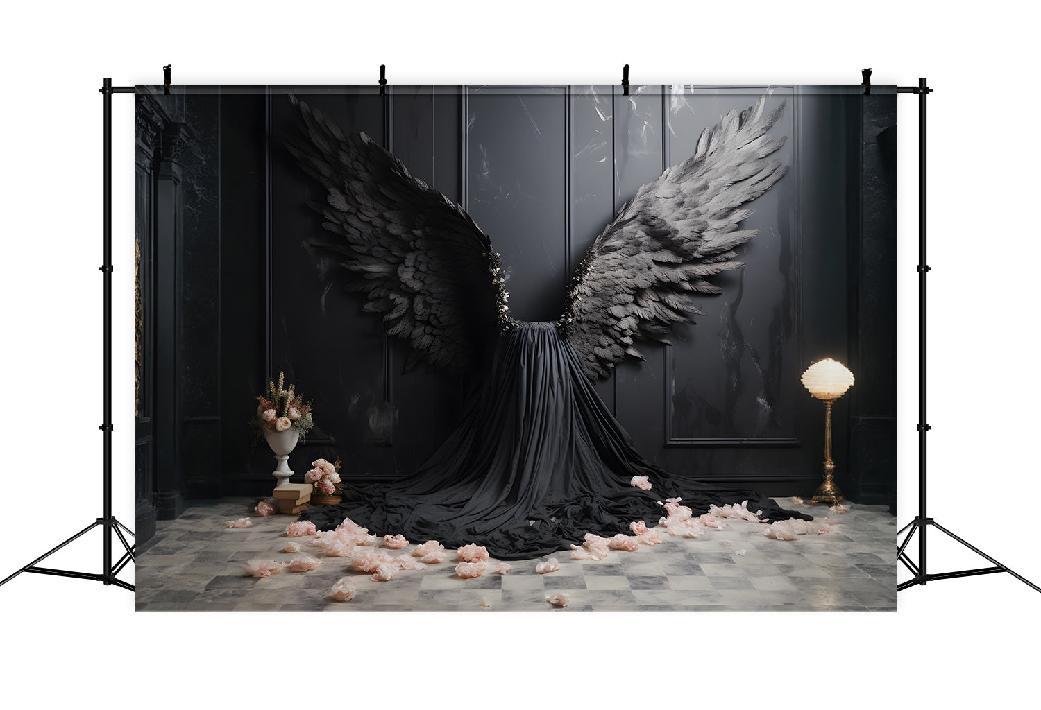 DBackdrop Black Classic Wall Mystery Schwarze Engelsflügel Backdrop RR4-16