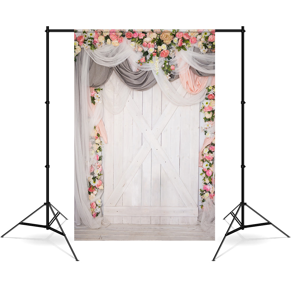 DBackdrop Blume Hochzeit Thema Holzplatte Hintergrund RR4-37