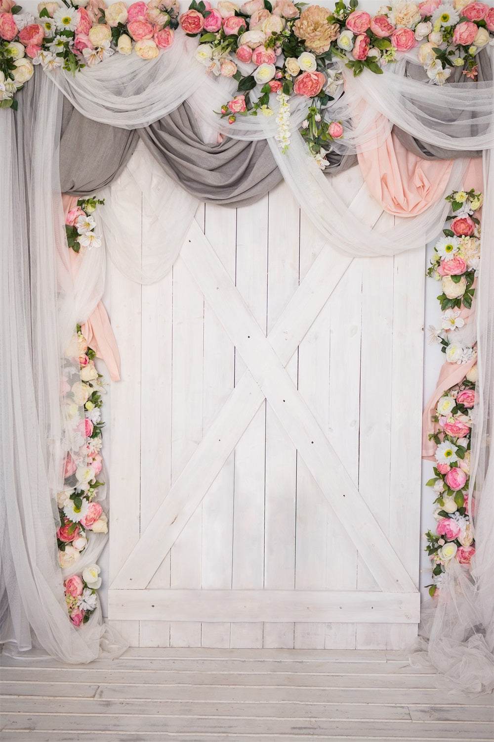 DBackdrop Blume Hochzeit Thema Holzplatte Hintergrund RR4-37