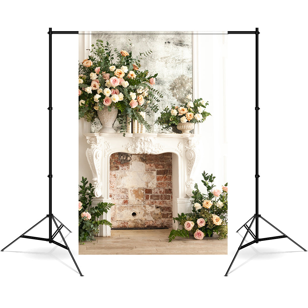 DBackdrop Rose Kamin Heilige Hochzeit Thema Hintergrund RR4-39