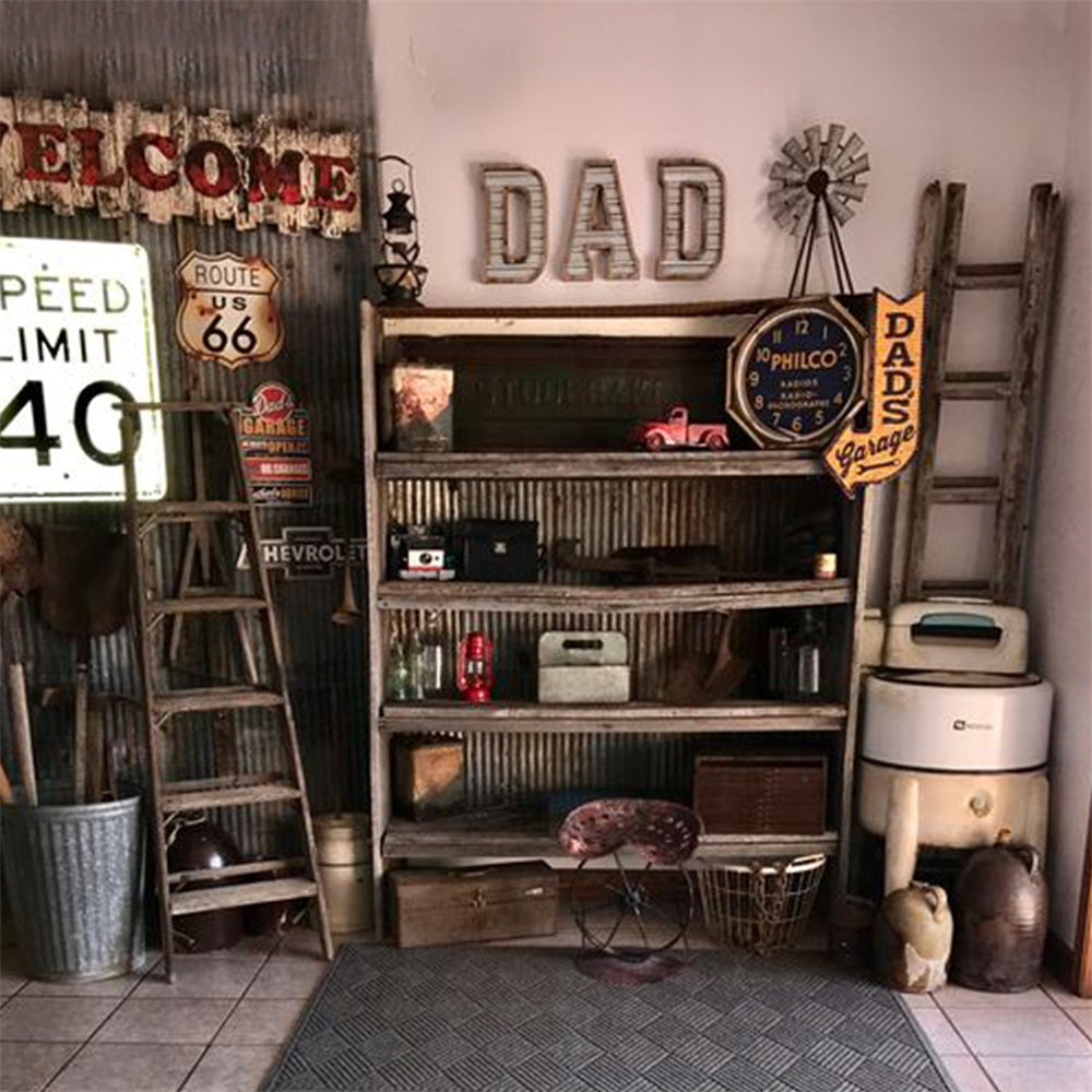 Vintage Dad's Garage Vatertag Backdrop RR5-23