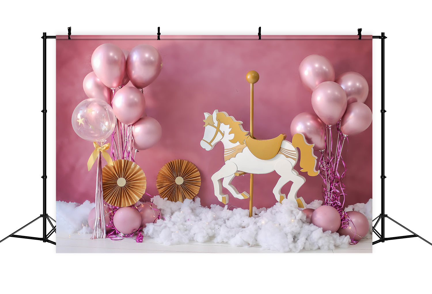 Rosa Luftballons Kindergeburtstag Dekoration Backdrop RR5-39