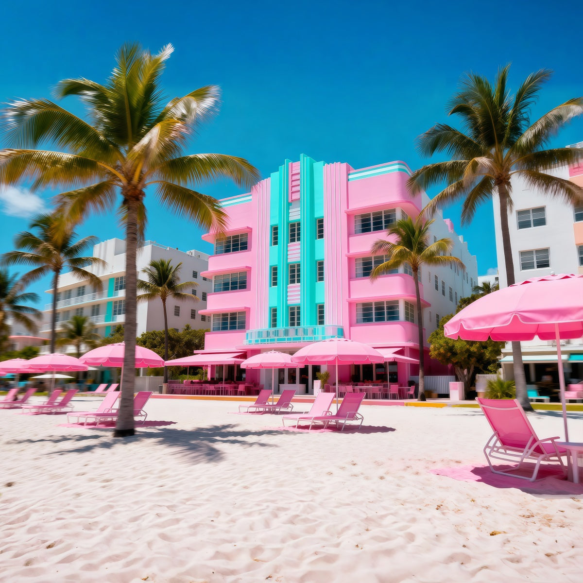 Strandkulissen Rosa Hotel-Sonnenschirm Rückzugsort Sommer-Fotokulisse RR61-3
