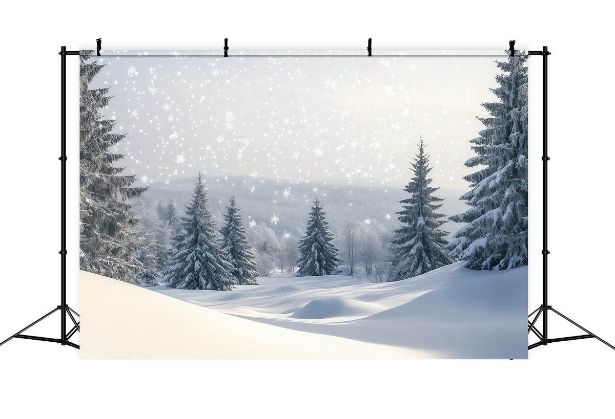 Weihnachtsbaum Hintergrund Verschneite Kiefernwald Hügel RR610-162