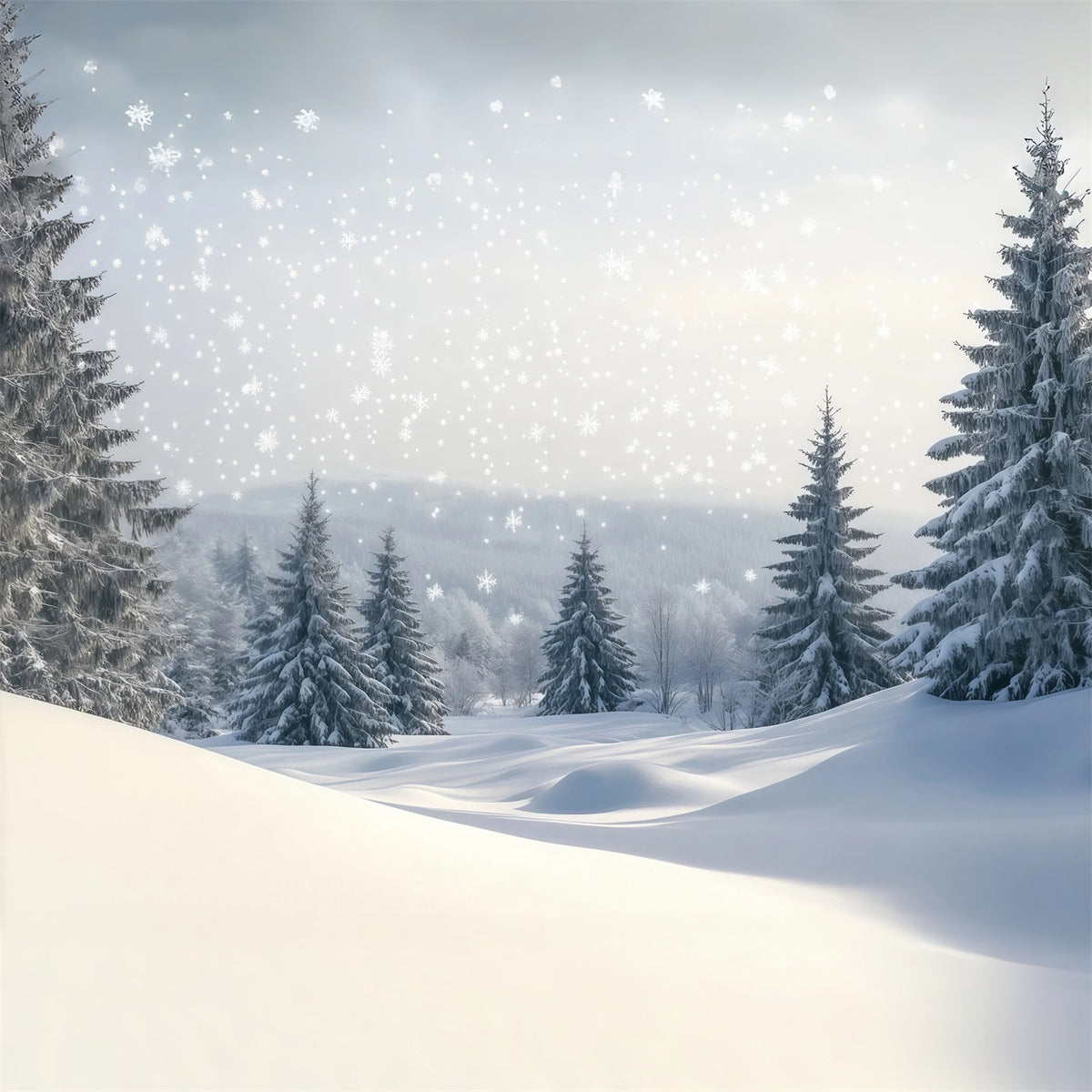 Weihnachtsbaum Hintergrund Verschneite Kiefernwald Hügel RR610-162