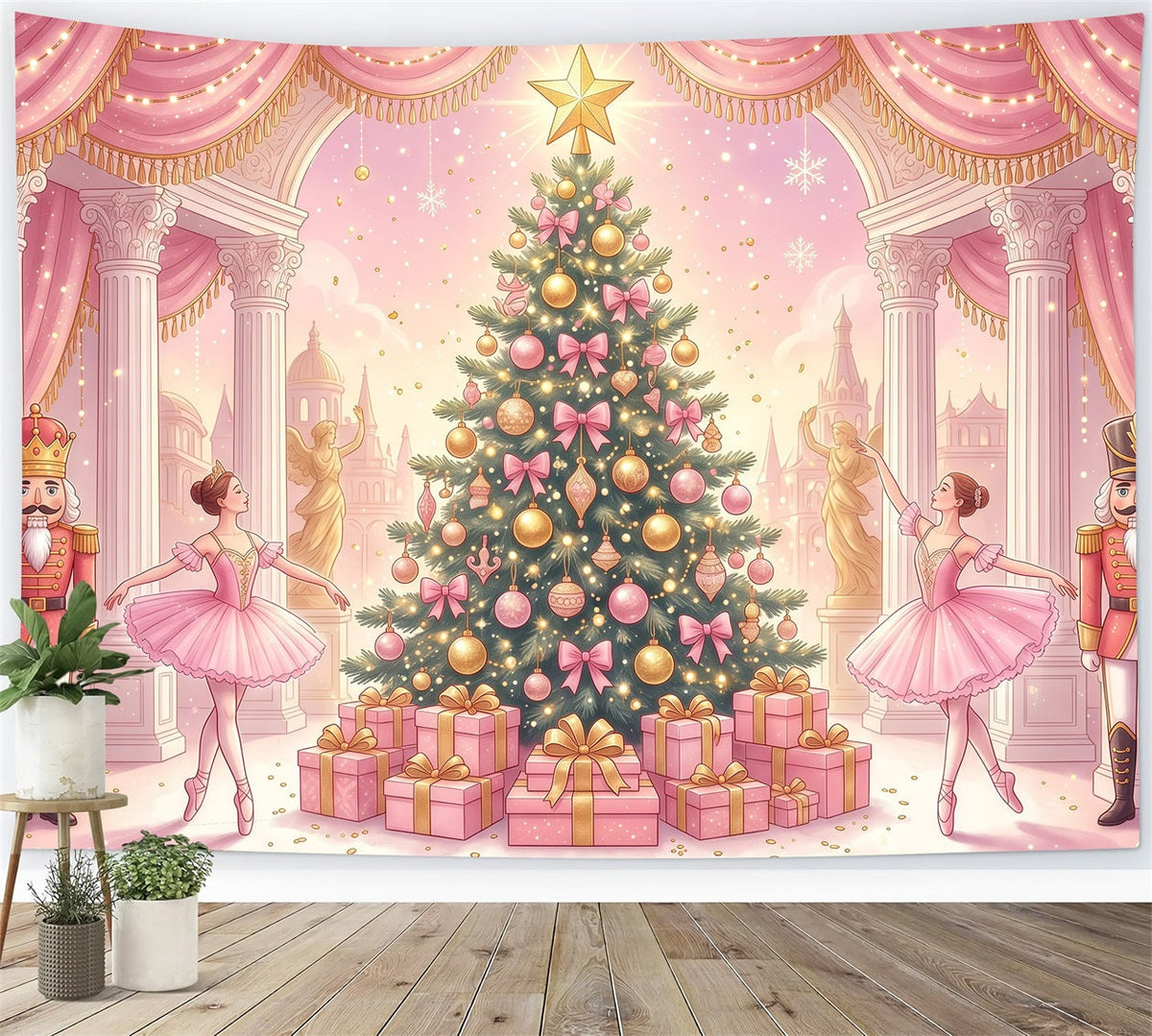 Nussknacker Fotohintergrund Rosa Ballett Dekoration RR610-164