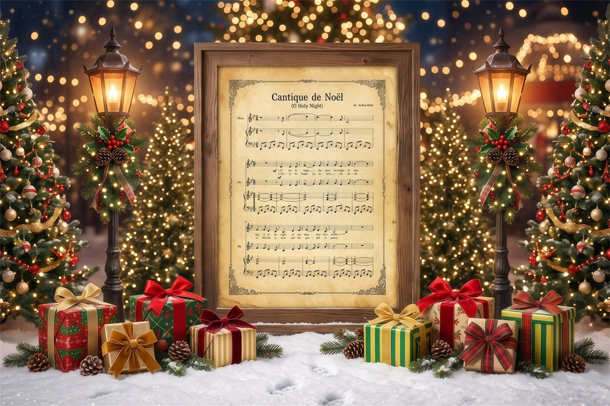 Weihnachtlicher Notenblatthintergrund Vintage Weihnachtslied Musikdekoration RR610-39