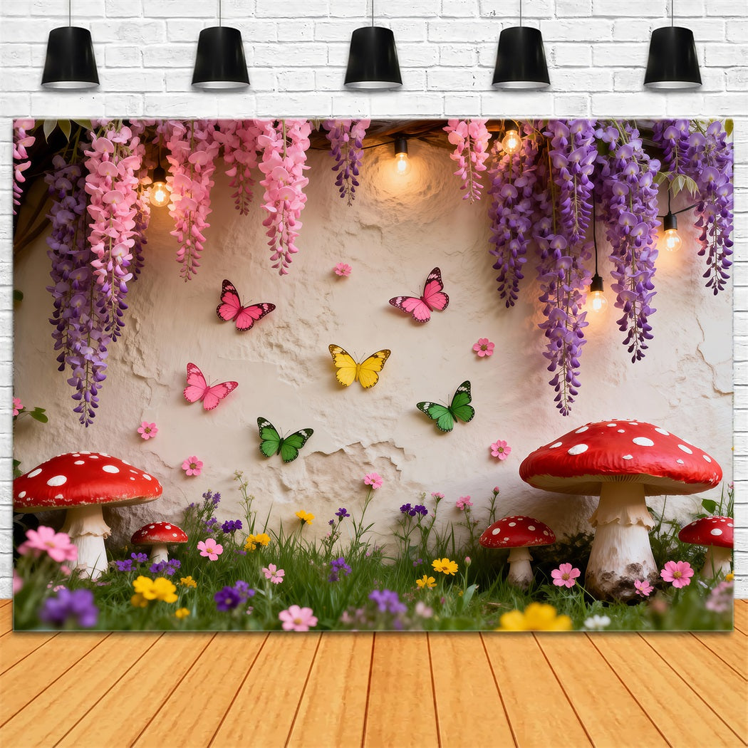 Ideen für Schmetterlings-Hintergründe Verzauberte Blumenfee-Wand Frühlingsbild-Hintergrund RR62-44