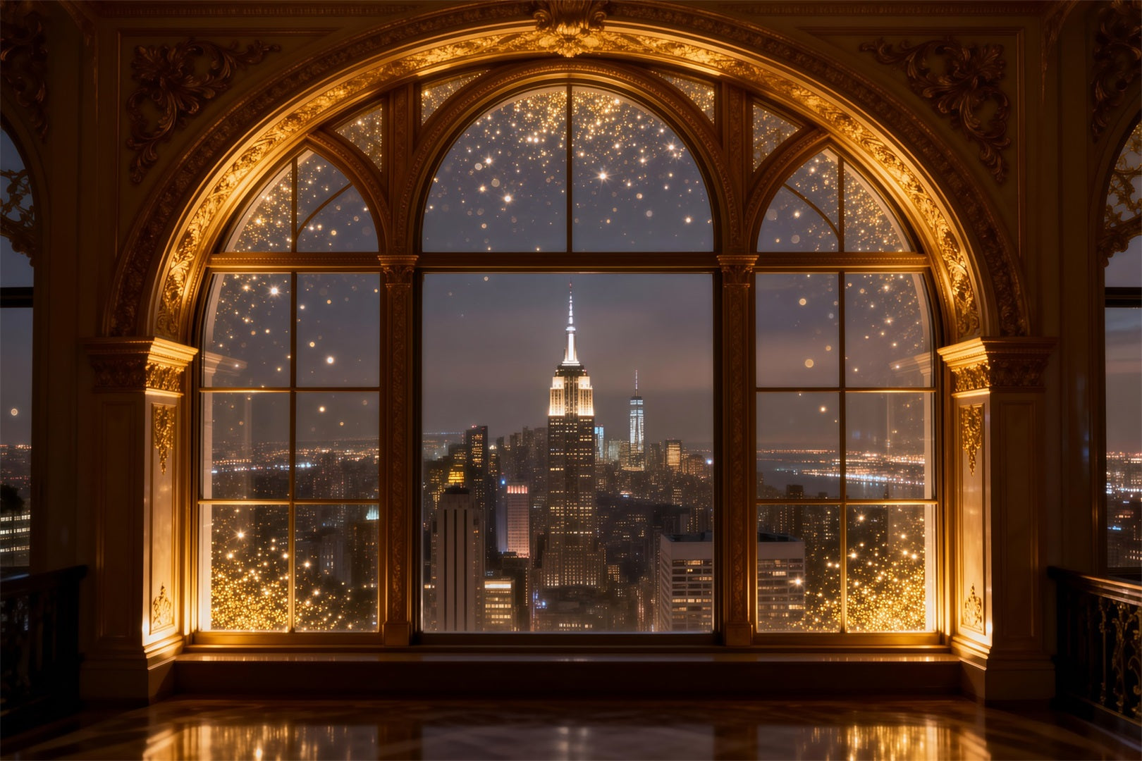 Hintergründe für Boudoir Vergoldeter Bogen Stadtglanz Boudoir-Fotohintergründe RR62-82