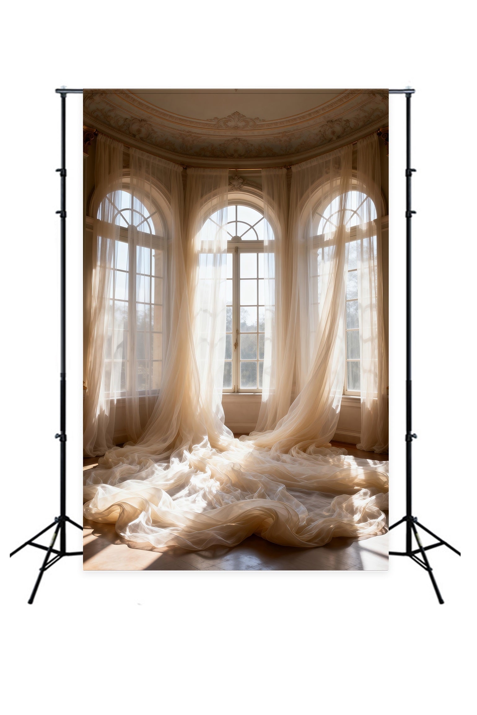 Hintergründe für Boudoir-Fotografie Sonnendurchflutete transparente Palastfenster Klassischer Hintergrund RR62-95