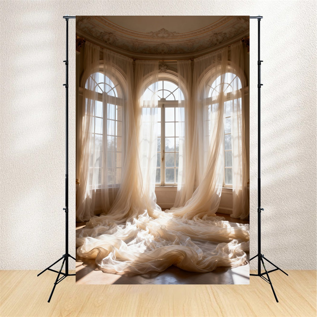 Hintergründe für Boudoir-Fotografie Sonnendurchflutete transparente Palastfenster Klassischer Hintergrund RR62-95