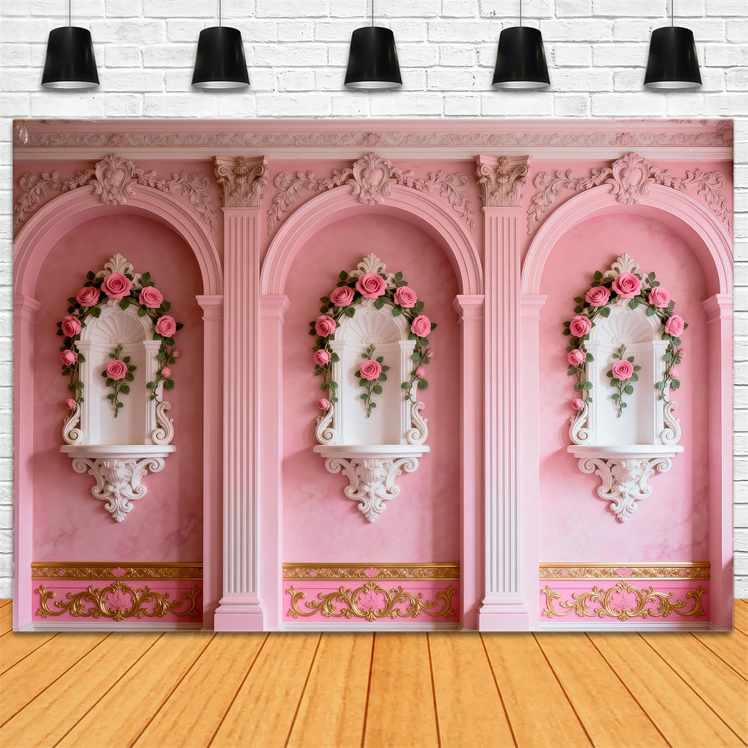 Boudoir-Fotografie-Hintergründe Blush Rose Alcove Arches Vintage-Wandhintergrund RR62-97