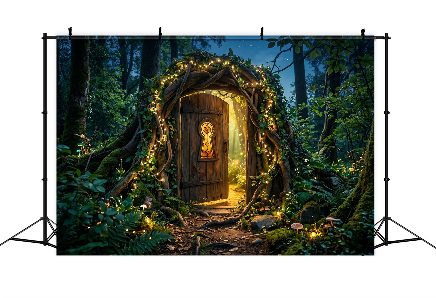Fotohintergründe Wald Mystischer Waldweg Tür Goldenes Licht Eingang Waldhintergrund RR63-155