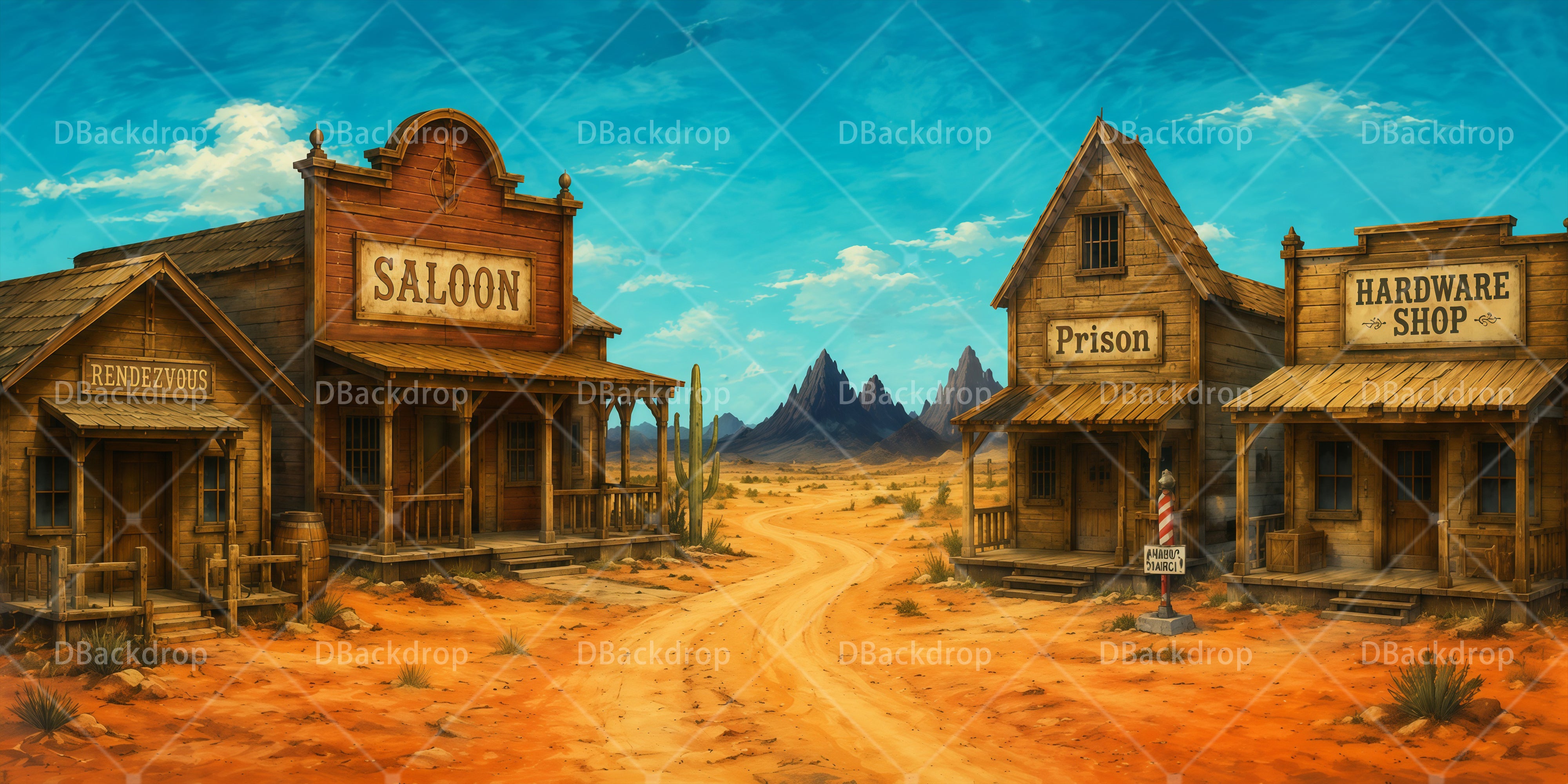 Western Kulisse mit Ländlicher Landschaft VBS Bühnenhintergrund RR65-T3