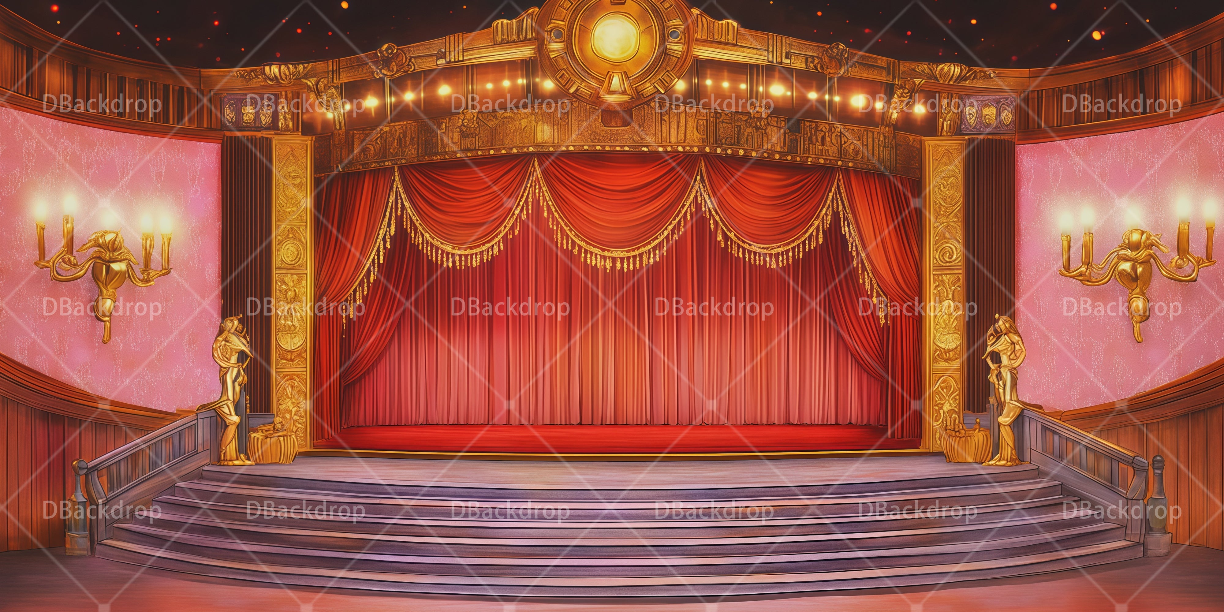 Broadway Bühnenhintergrund Speakeasy-Innenraum für Schultanz RR66-T27