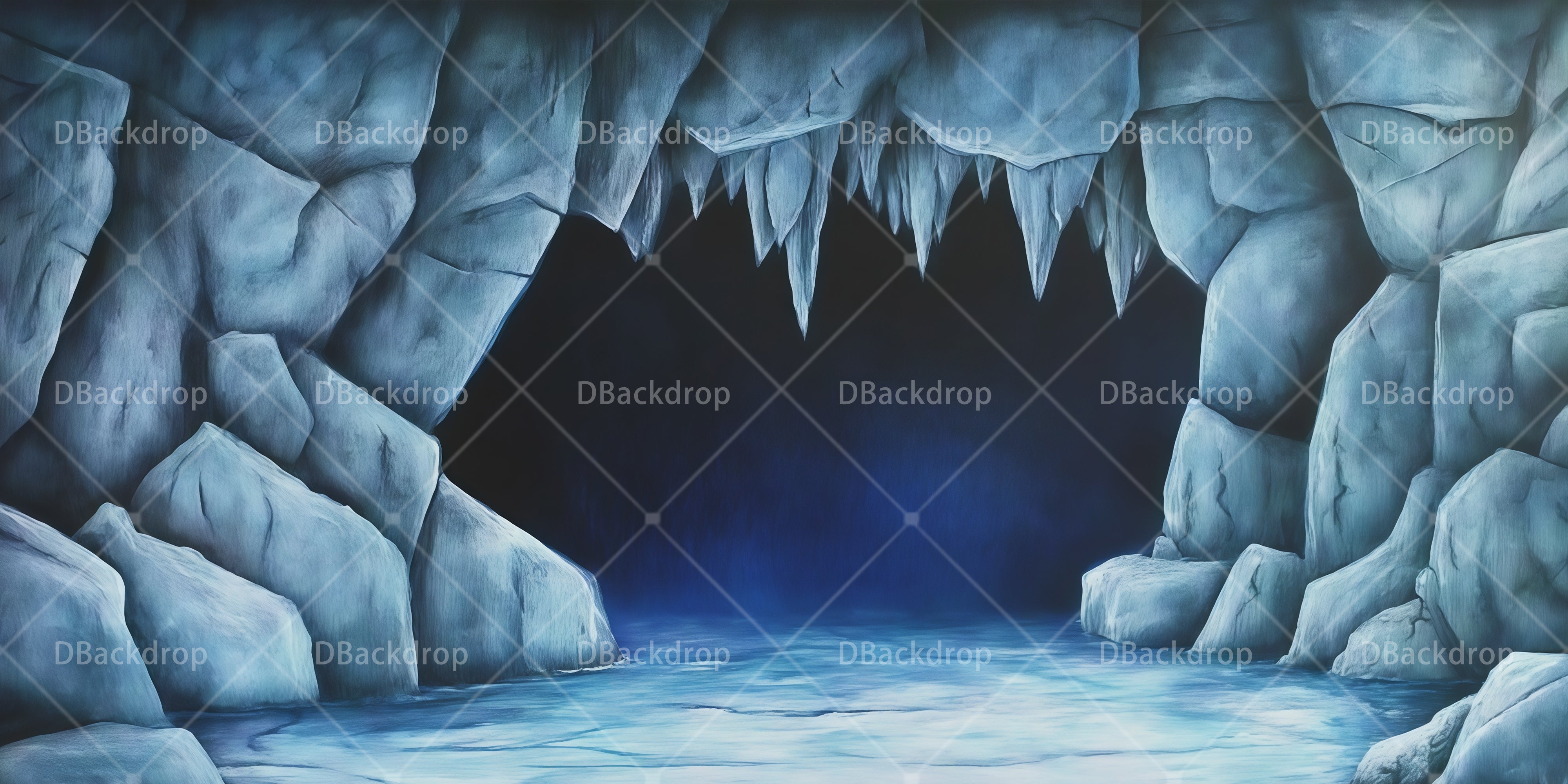 Bühnenkulisse Blaue Eishöhle Theaterhintergrund RR66-T80