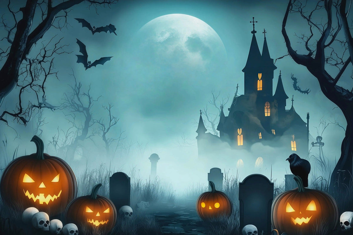 Halloween-Garage-Kulisse Nebelkürbis-Spukhaus-Kulissen Für Halloween RR67-125