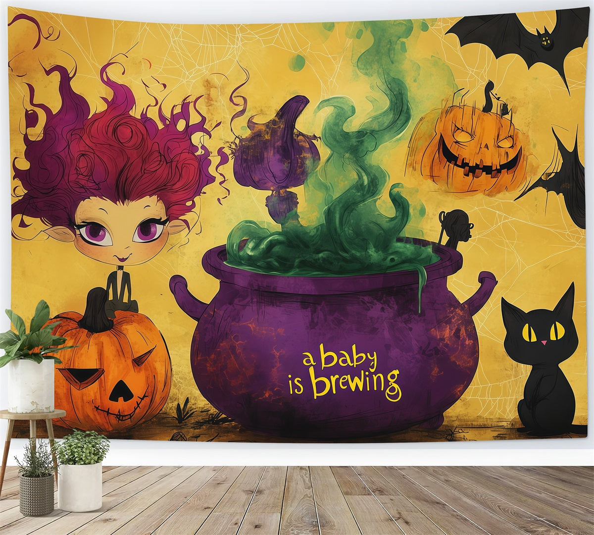 Halloween-Babyparty-Hintergrund Baby-Hexe-Braufeier-Fotografie Halloween-Hintergrund RR67-135
