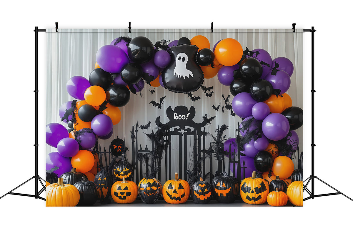 Halloween-Ballon-Fotohintergrund Geister-Kürbisbogen Halloween-Hintergrund Für Den Außenbereich RR67-185