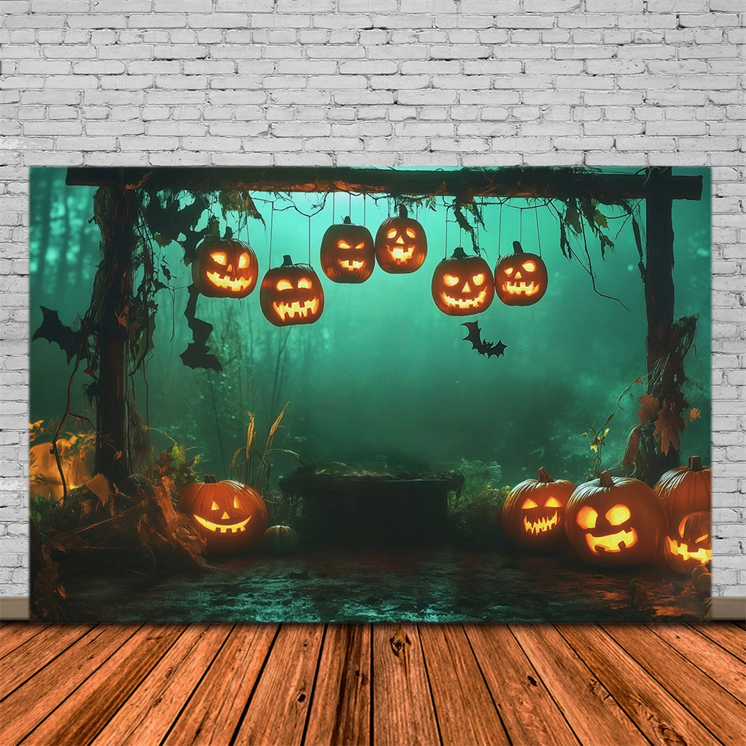 Gruselige Halloween-HintergrundideenHängender Kürbiswaldbogen Für Halloween-Fotoshootings RR67-28