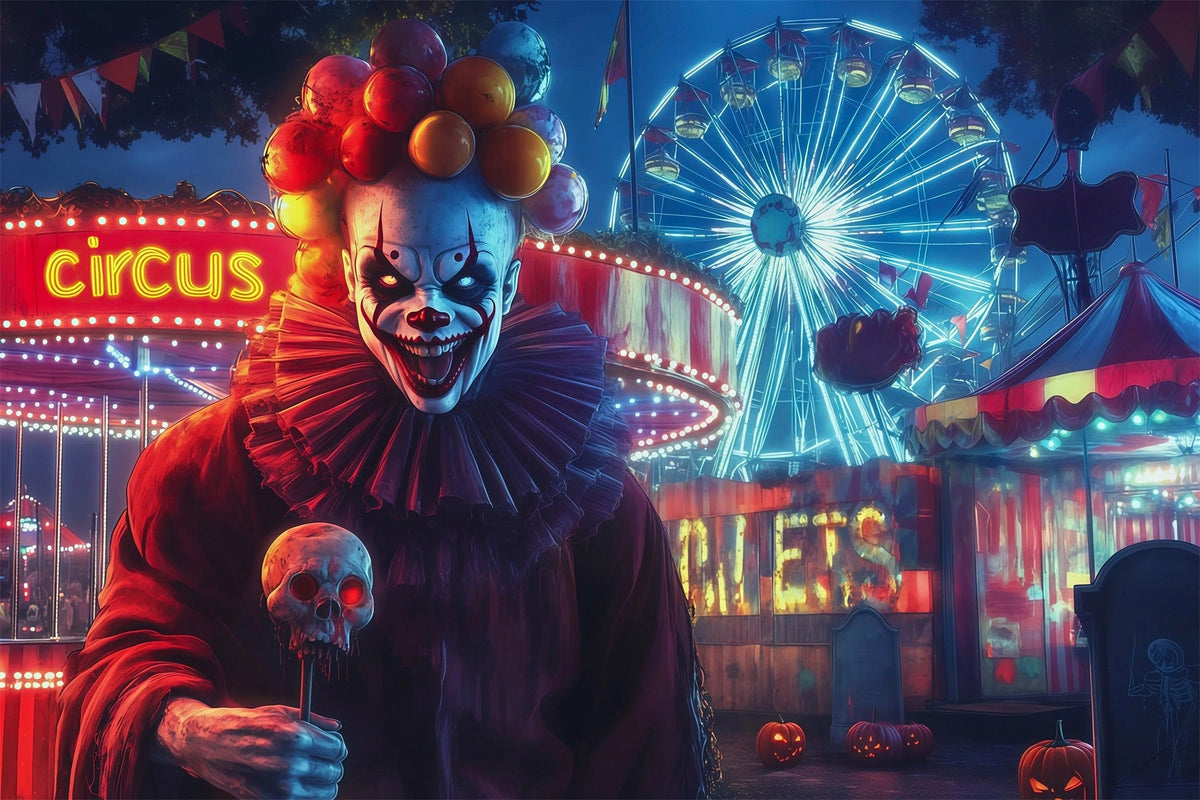 Halloween-Kulisse Mit Killerclown-Motiv Diy-Halloween-Kulisse RR67-40