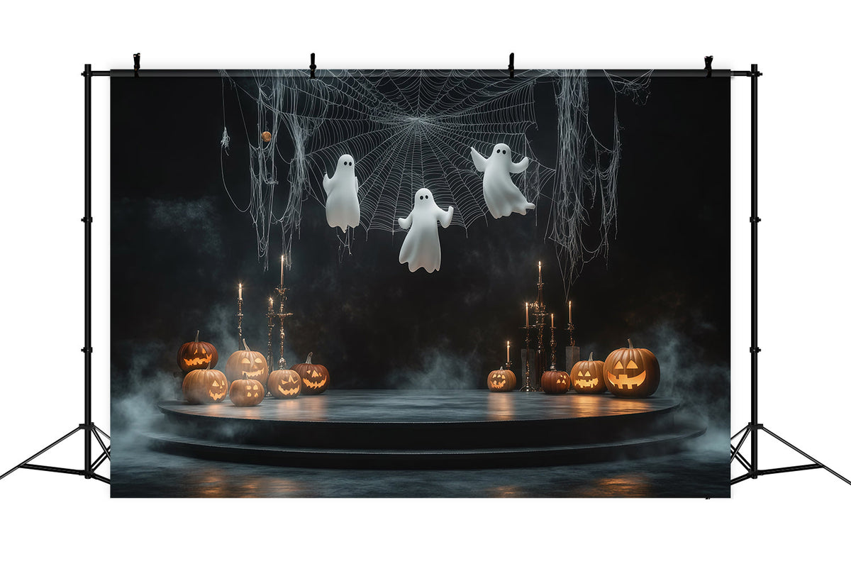 Halloween-Bühnenhintergrund Hängender Geist Spinnennetz Kürbis Halloween-Fotografie-Hintergründe RR67-85