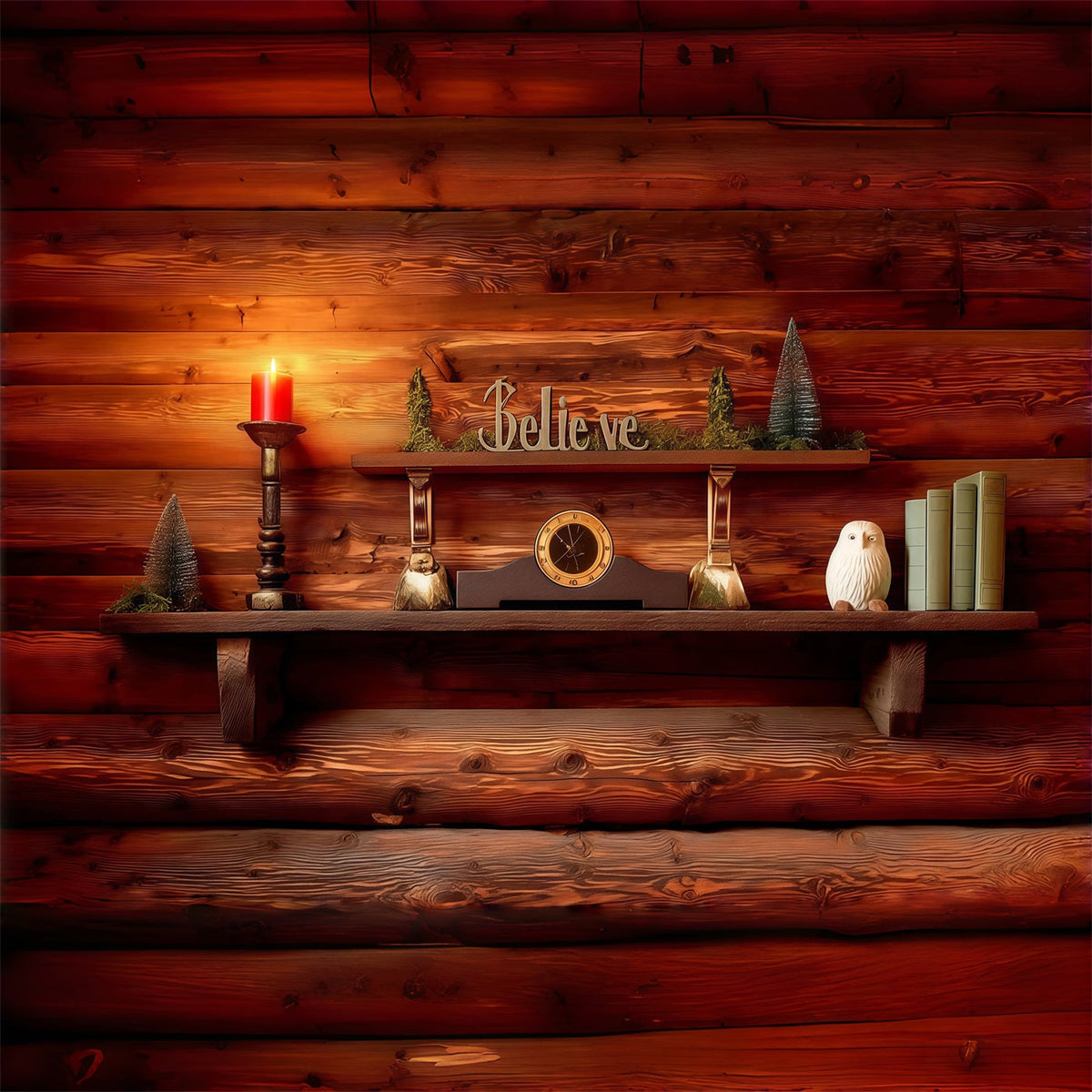 Religiöse Weihnachtskulisse Holzregal Weihnachtsstudio-Hintergrund RR68-79