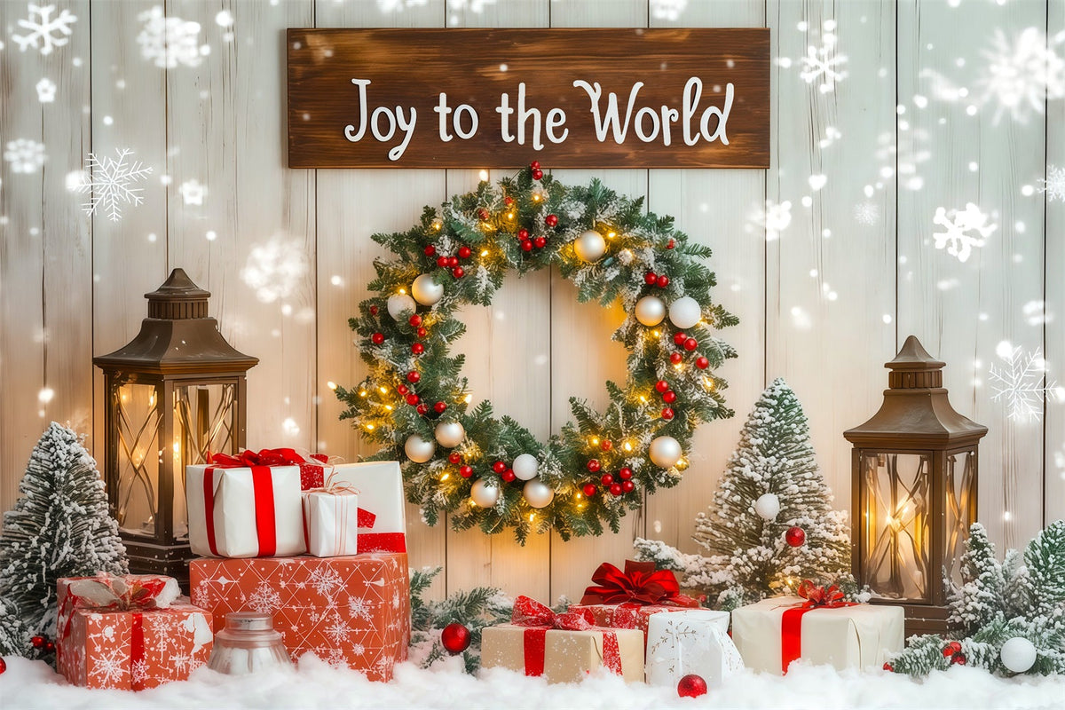 Weihnachtskranz-Hintergrund Freude Der Welt Weihnachts-Fotohintergründe RR69-103