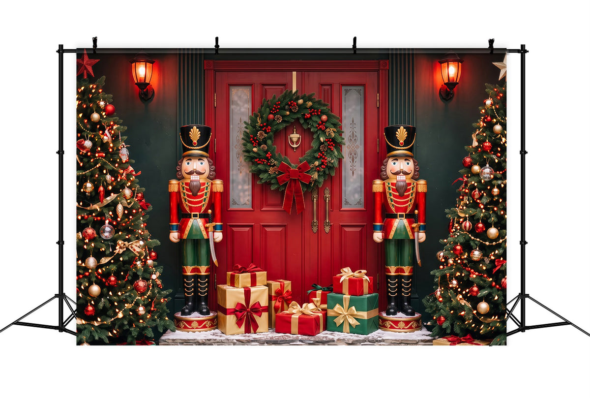 Weihnachtstür-Hintergrund Nussknackerbaum-Geschenkdisplay Weihnachtsstudio-Hintergrund RR69-110
