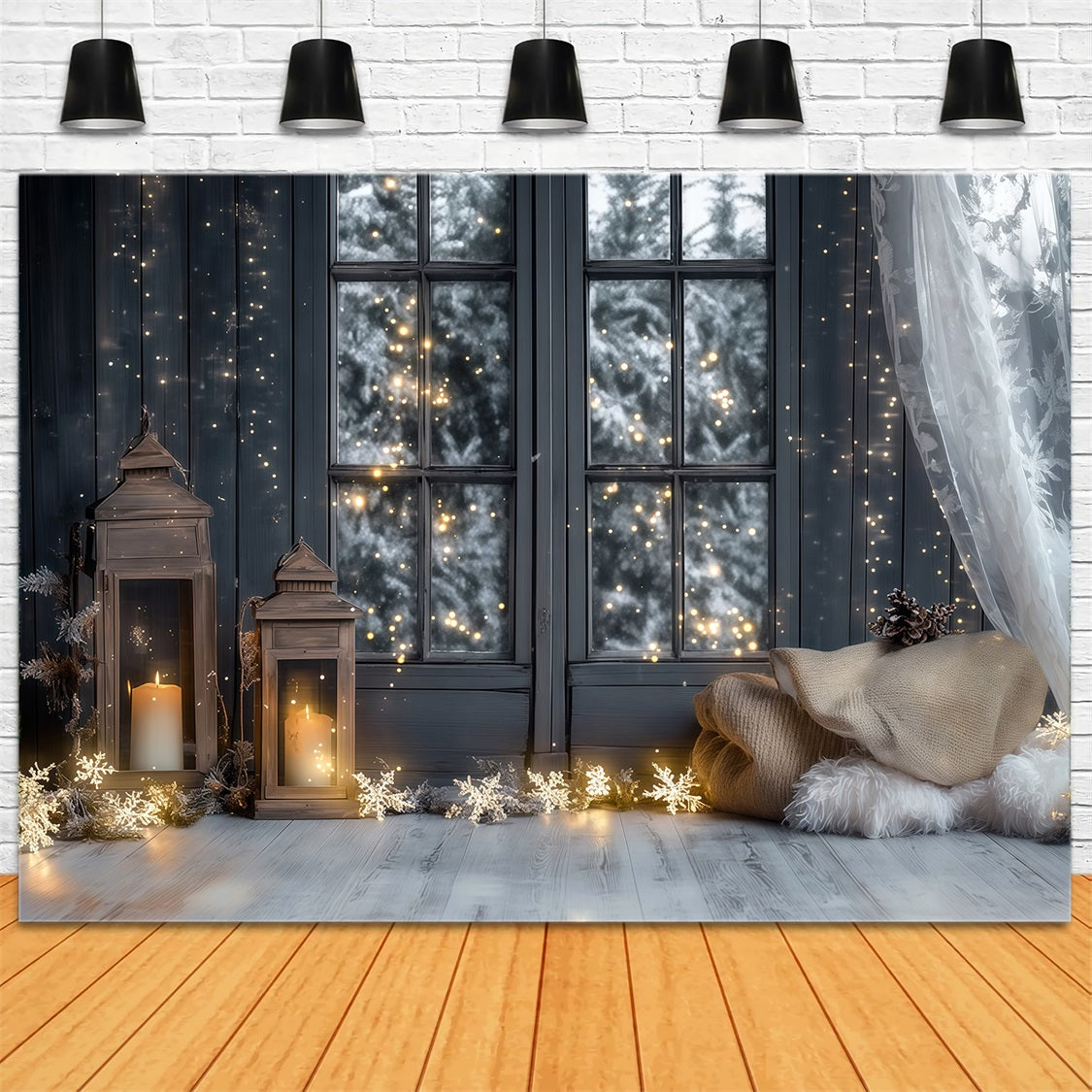 Weihnachtsbeleuchtung-Hintergrund Blick Durch Eine Milchglaslaterne Weihnachtliche Indoor-Hintergrundkulisse RR69-27