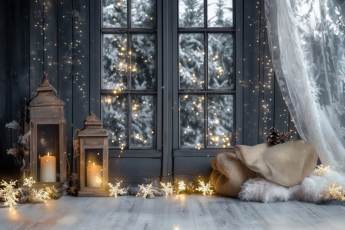 Weihnachtsbeleuchtung-Hintergrund Blick Durch Eine Milchglaslaterne Weihnachtliche Indoor-Hintergrundkulisse RR69-27