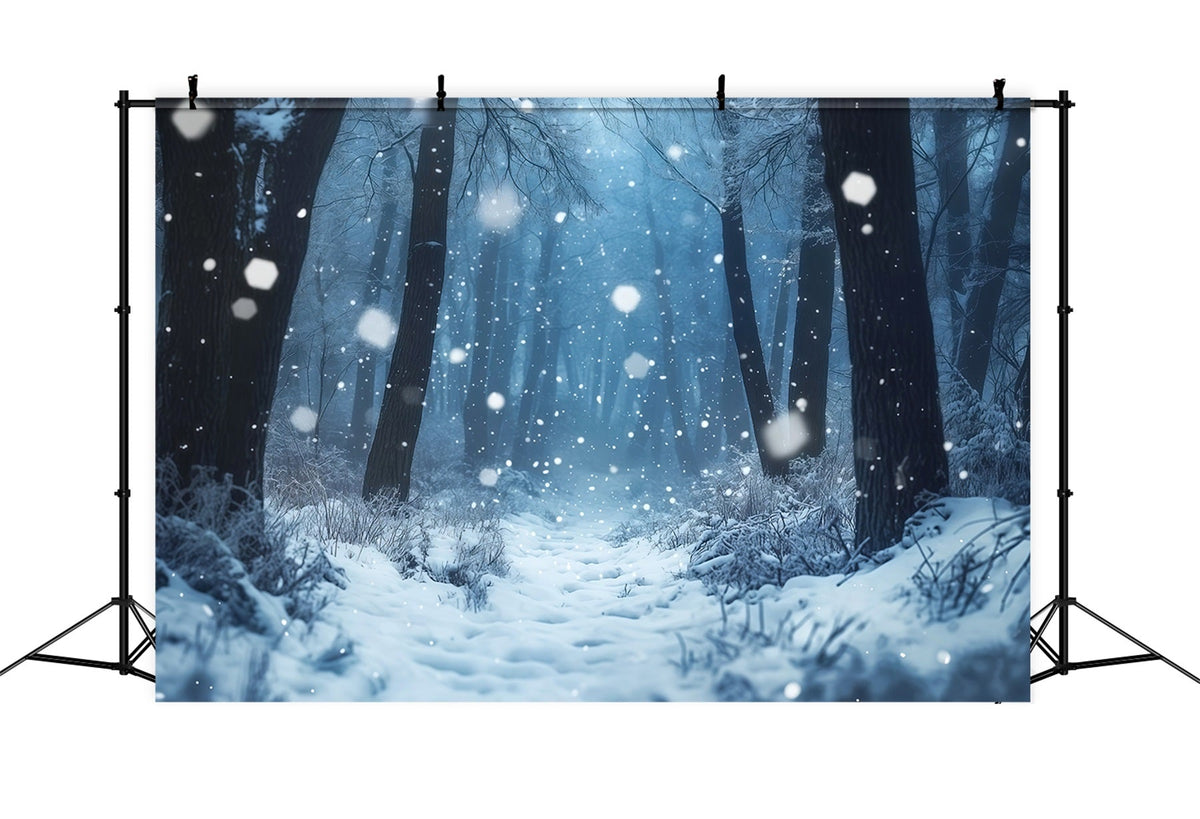 Verschneite Weihnachtskulisse Nebliger Winterwald Weihnachts-Fotohintergründe RR69-66