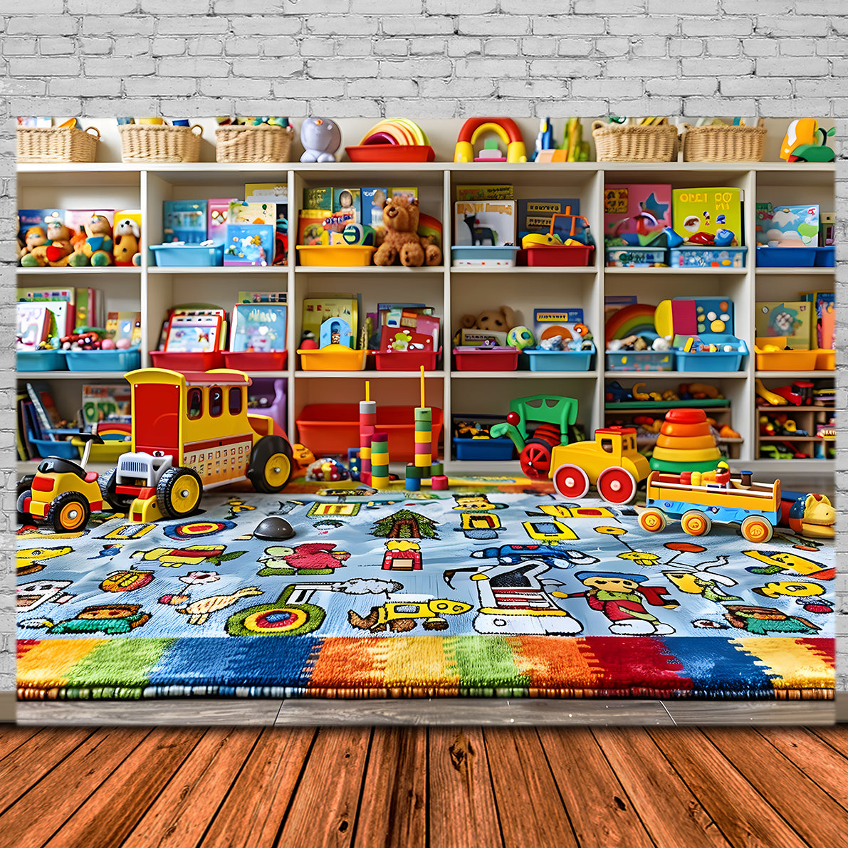 Spielzeugzimmer Back to School Fotohintergrund RR7-203