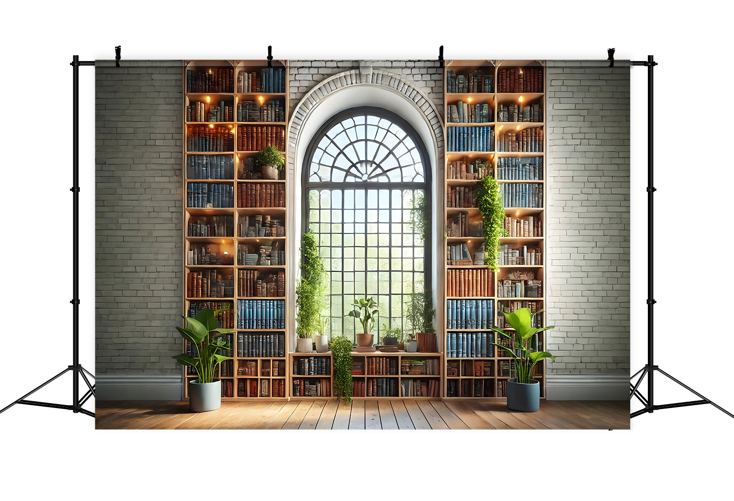 Bücherregal Bogen Fenster Back to School Hintergrund RR7-210