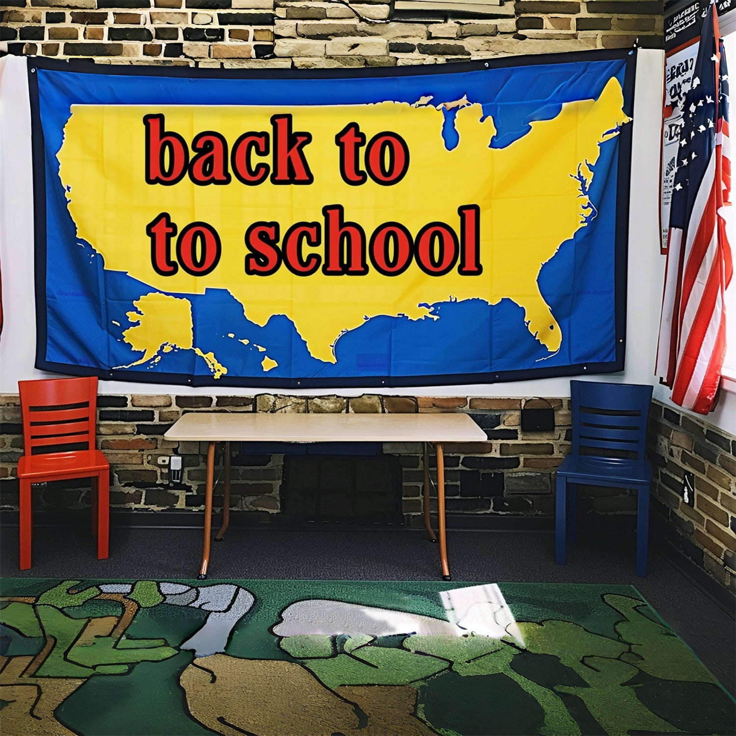 Back to School Landkarte Fotohintergrund RR7-213