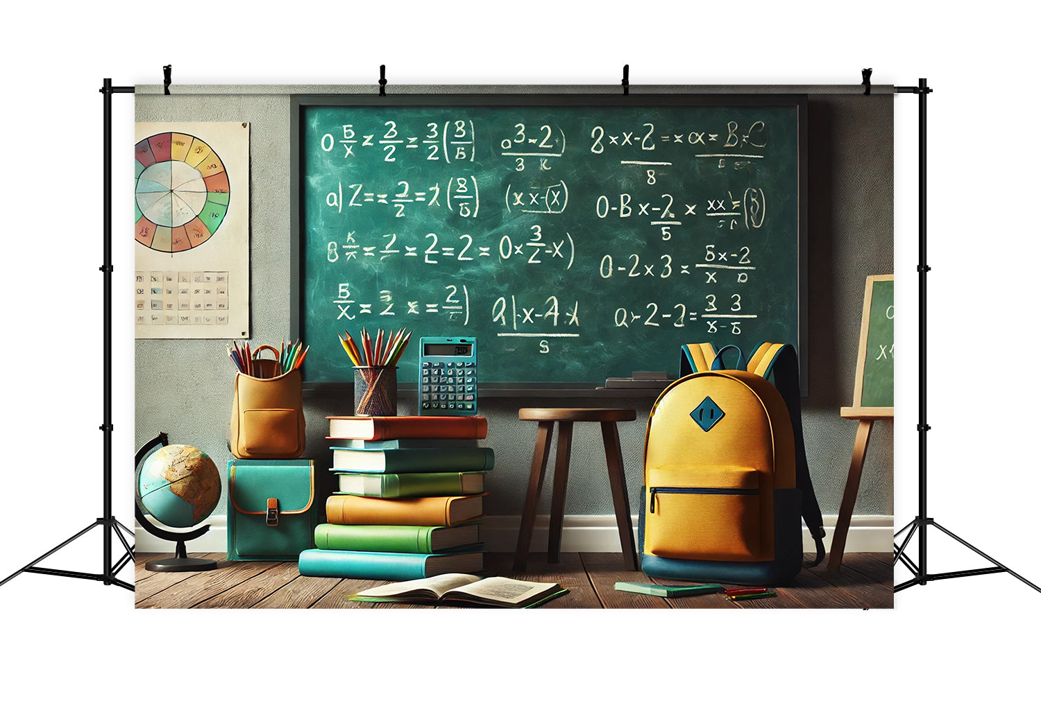 Back to School Gleichungen Kreidetafel Backdrop RR7-234