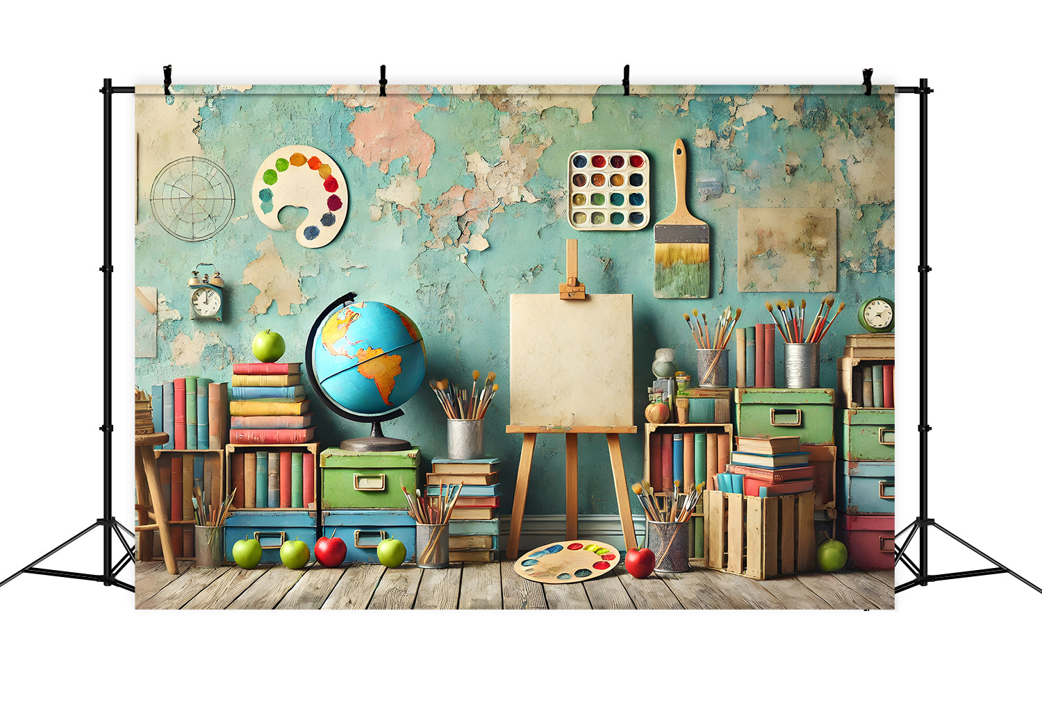 Back to School Gesprenkelte Wandhintergrundkulisse für Klassenzimmer RR7-239