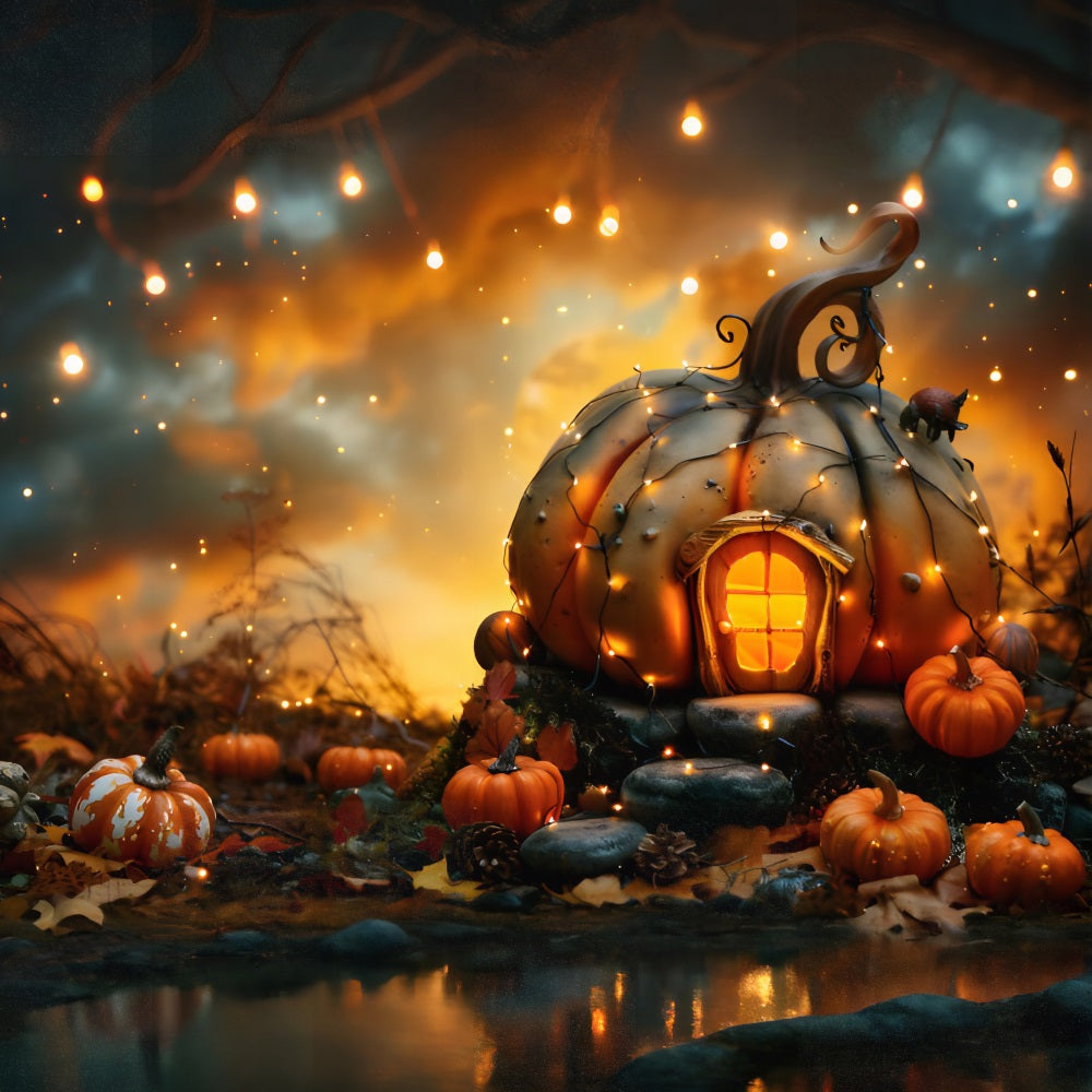 Halloween Verwunschenes Kürbishaus Kulisse RR7-265