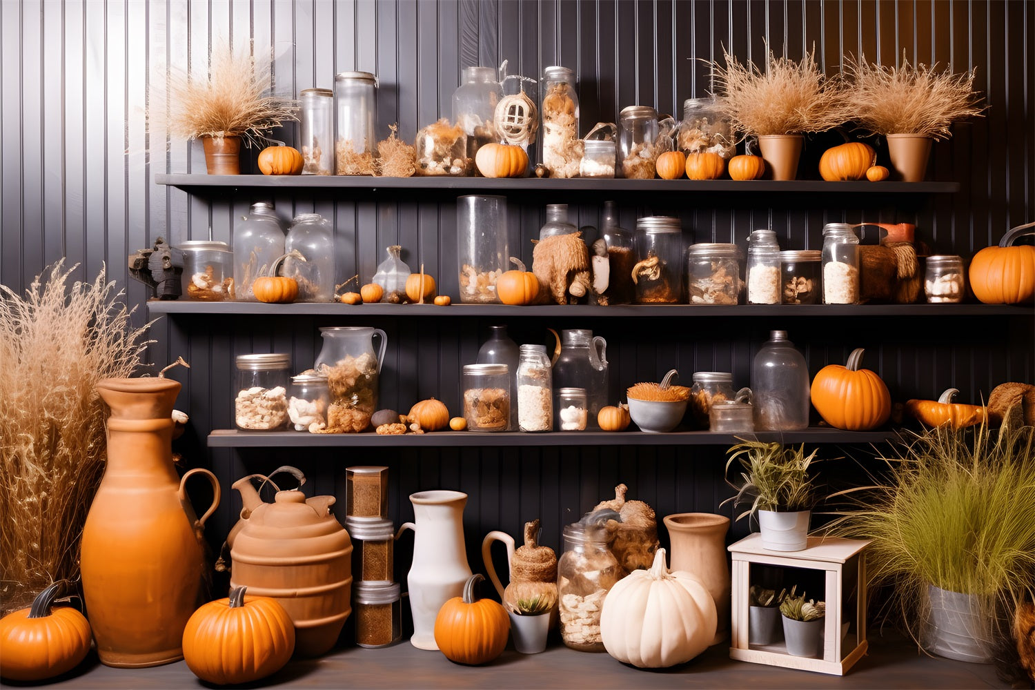 Herbstkürbis und Regaldekor RR7-267