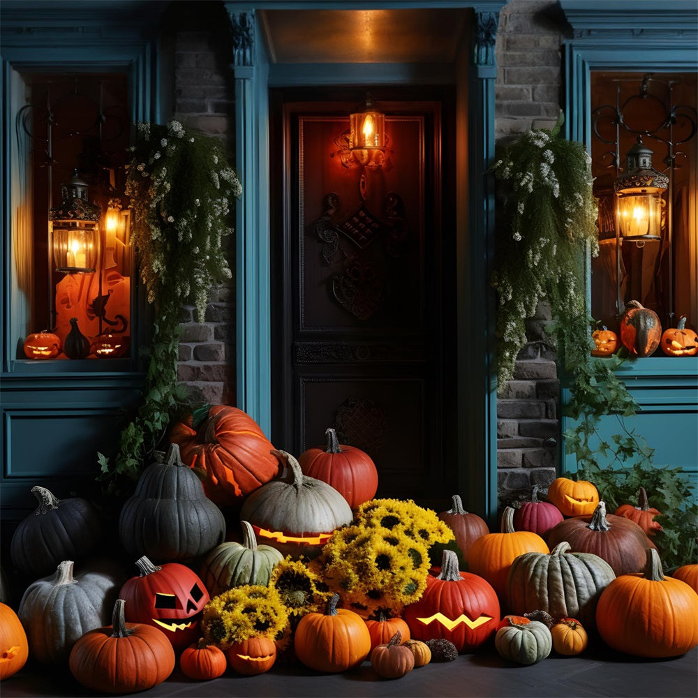 Halloween Laterne und Kürbis Veranda Display Backdrop RR7-338