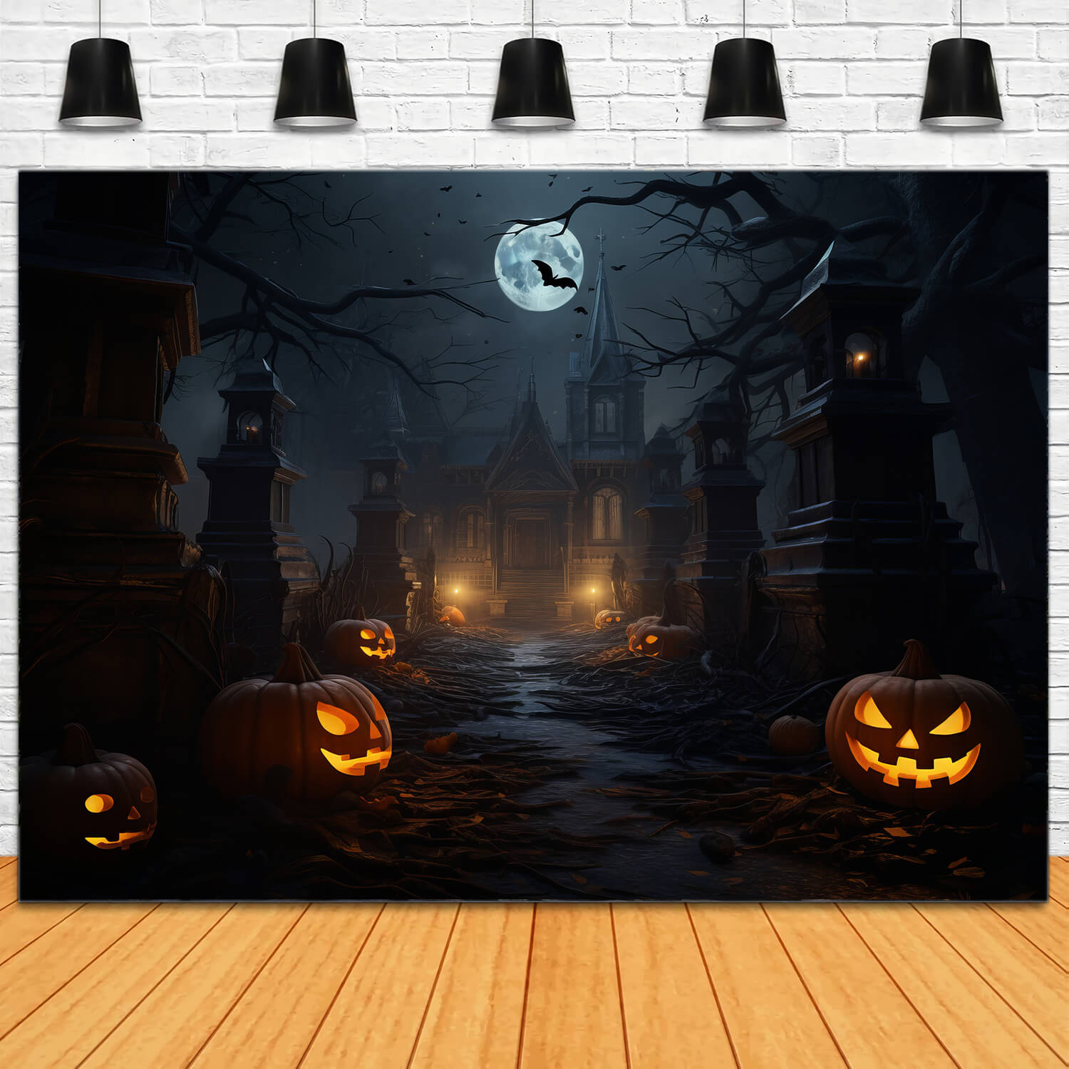 Halloween Horror Nacht Kürbislaternen Hintergrund RR7-34