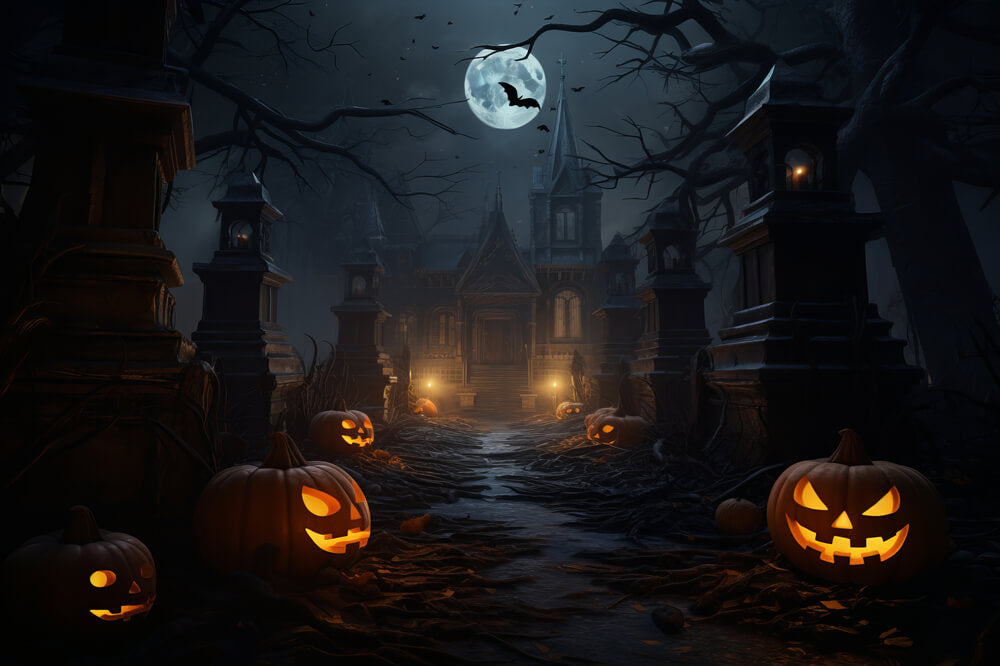 Halloween Horror Nacht Kürbislaternen Hintergrund RR7-34
