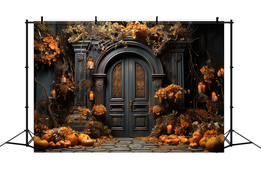 Dekorierte Hauseingangstür Halloween-Kulisse RR7-410