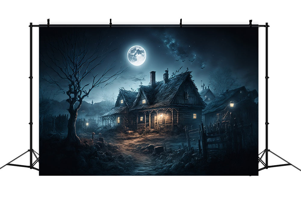 Halloween Spukhaus Mondnacht Backdrop RR7-422